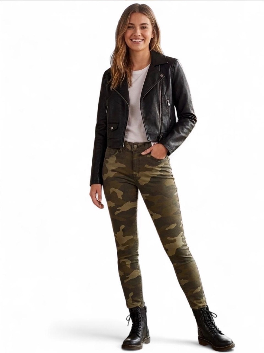 SO Camouflage High-Rise Jeggings in Green and Brown